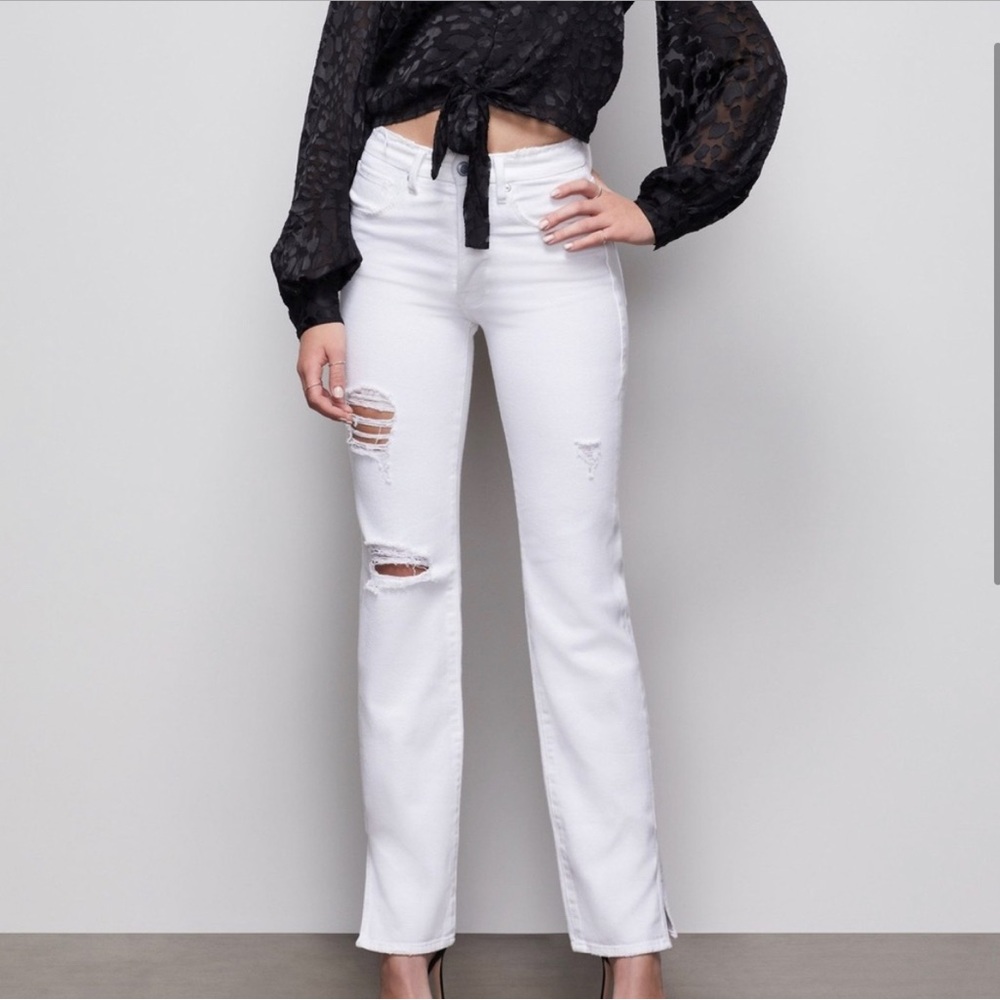 GOOD AMERICAN GOOD BOY WHITE JEANS 10